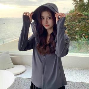 春 フード付き 長袖 UVカット パーカー メ...の詳細画像1