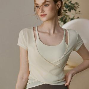 ヨガTシャツ カップ付 レディース ヨガウェア...の詳細画像2