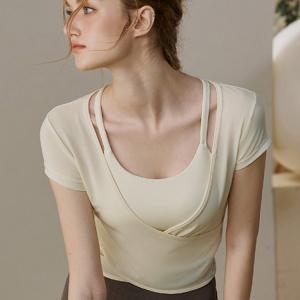 ヨガTシャツ カップ付 レディース ヨガウェア...の詳細画像3
