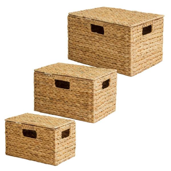 バスケット S M L 3個セット 天然素材 ウォーターヒヤシンス IW-12 幅43x奥行31x高...