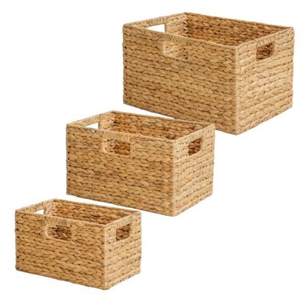 バスケット S M L 3個セット 天然素材 ウォーターヒヤシンス IW-56 幅43x奥行31x高...