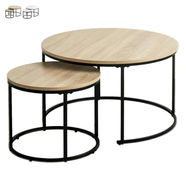 ネストテーブル 組立式 IW-6012 幅72x奥行72x高さ42cm 岩附