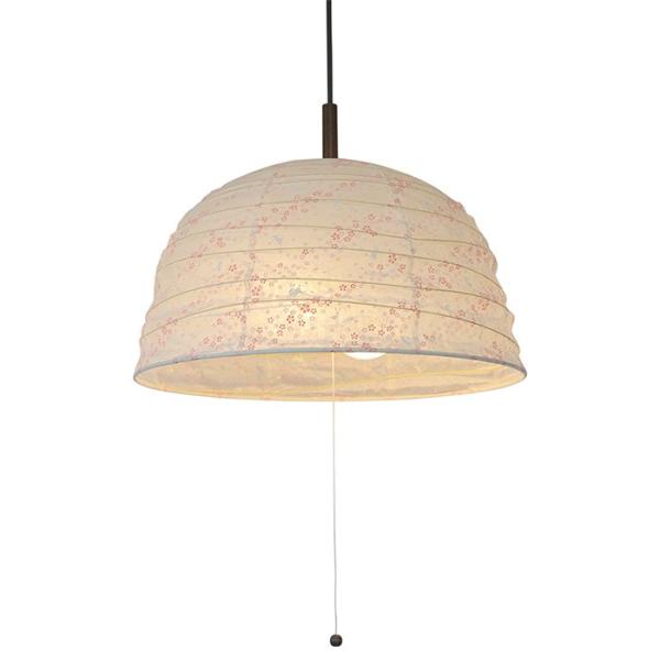 2灯 和紙 ペンダントライト tent 花うさぎピンク 電球付属なし シェードサイズ 幅455x奥行...