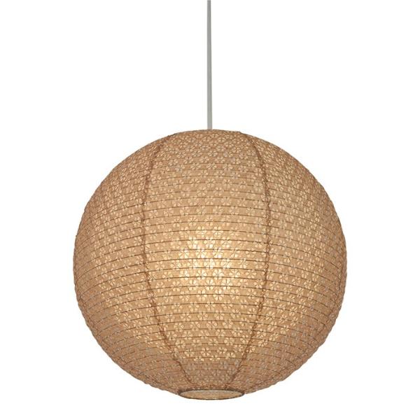 1灯 和紙 ペンダントライト bud 小梅茶in小梅白 電球付属なし シェードサイズ 幅350x奥行...