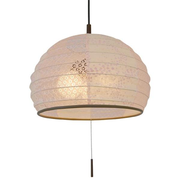 3灯 和紙 ペンダントライト igloo 花舞ピンク×小梅ピンク 電球付属なし シェードサイズ 幅4...