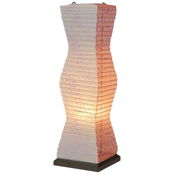 テーブルライト 和紙 twig 花舞ピンク×小梅赤 電球付属 幅140x奥行140x高さ480mm ...