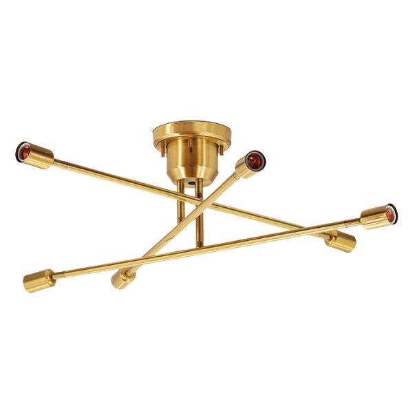 照明 電球別売 6灯 シーリングライト キムリック TC-1010 ブラス 幅940x奥行160x高...