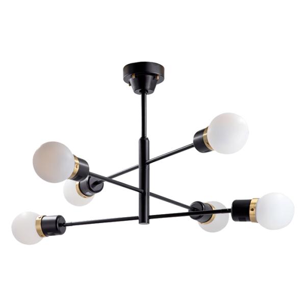 照明 電球別売 デボン 6灯 シーリングライト TC-1014-BK 幅1160x奥行935x高さ4...