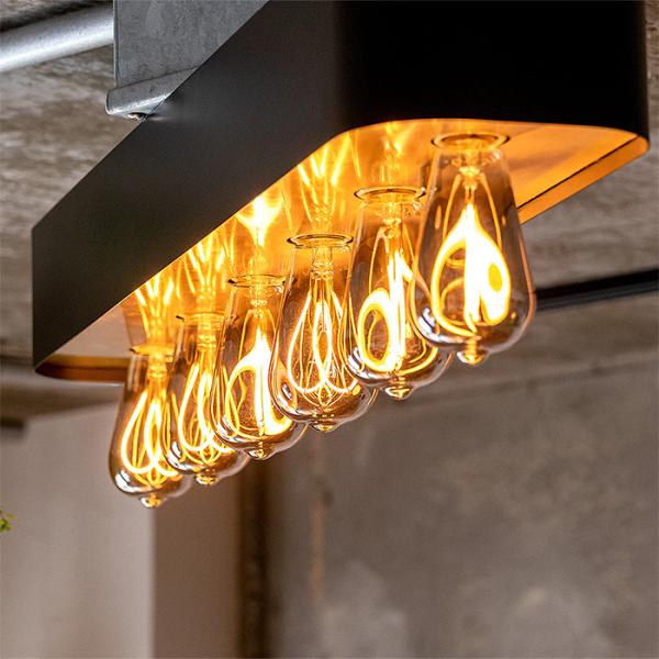 照明 ハーフ エジソン LED電球付 6灯 シーリングライト バーミラ 幅805x奥行165x高さ1...