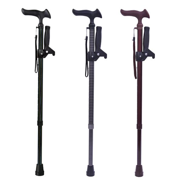 杖 ステッキ かるがも オム 補助グリップ付 約73.0〜95.5cm フジホーム
