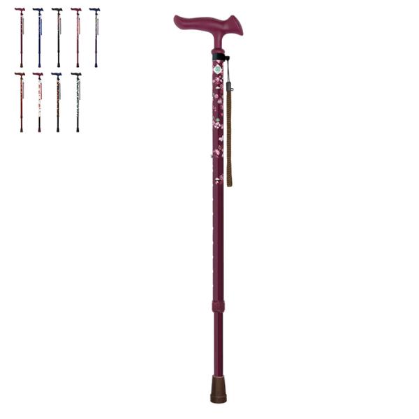 杖 ステッキ かるがも ファム2 伸縮 約66.5〜89.0cm フジホーム