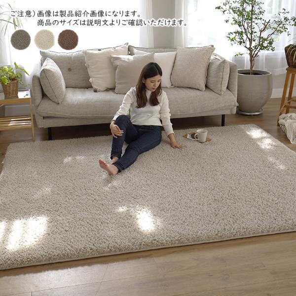 ラグ 長方形 超極厚プードル調ボリュームラグ 95x140cm エラーレ