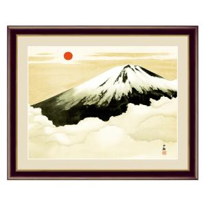 アート 額絵 松に富士 横山 大観 本紙サイズ F4(約31x23cm) 額サイズ