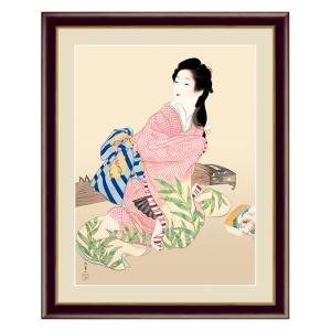 アート 額絵 桃 種田 山頭火 本紙サイズ F4(約31x23cm) 額サイズ