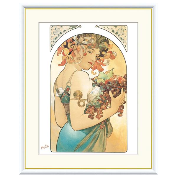 額絵 果物 アルフォンス・ミュシャ 42x34cm 三幸