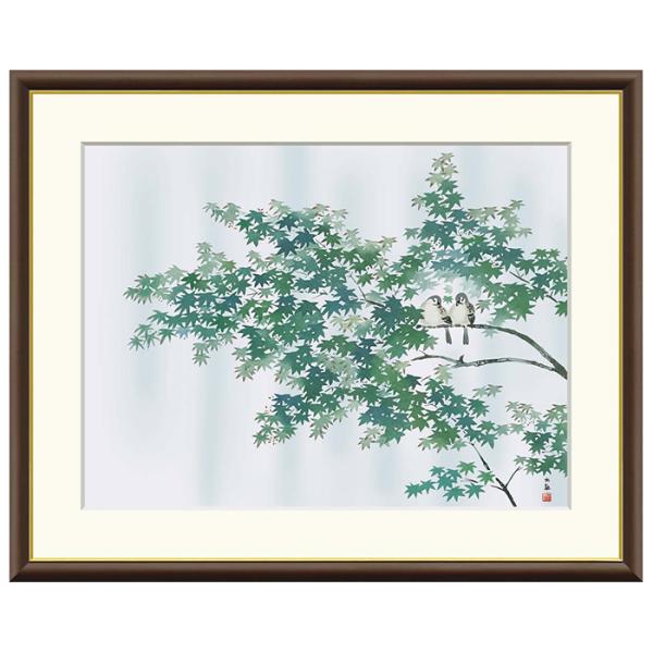額絵 緑雨 横山大観 61x49.5cm 三幸