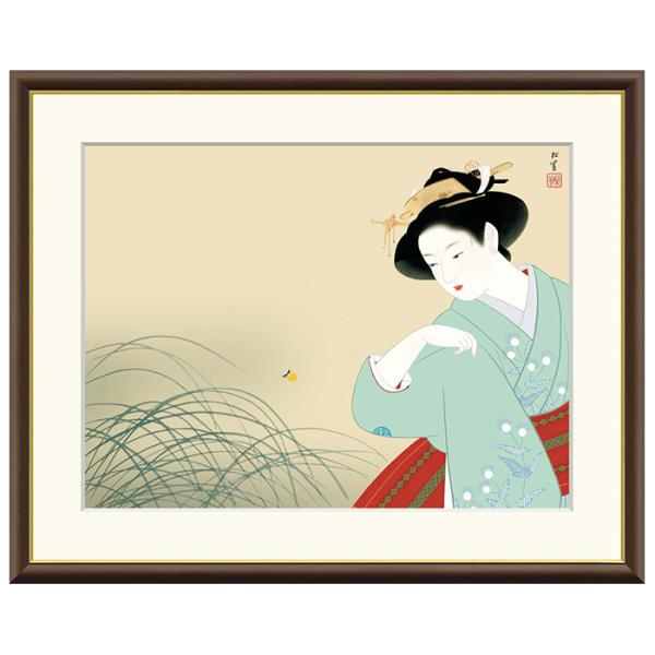 額絵 新螢 上村松園 52x42cm 三幸