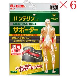 興和新薬 バンテリンコーワ 加圧サポーター 腰用固定タイプ ゆったり大きめサイズ ブラック −2− ×6セット