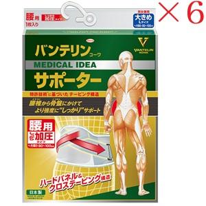 興和新薬 バンテリンコーワ 加圧サポーター 腰用固定タイプ 大きめサイズ ブルーグレー ×6セット