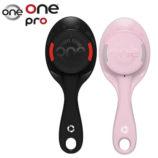 Oneブラシ プロ ソリッドブラック/レッド ライトピンク/グレー ヘアブラシ 硬さ調節可能