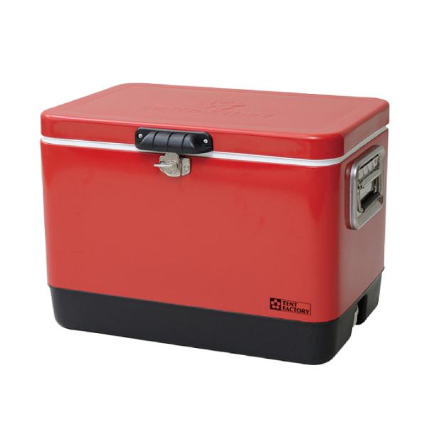 キャンプクーラー TENT FACTORY メタルクーラー スチールボックス L 51L/Lサイズ ...