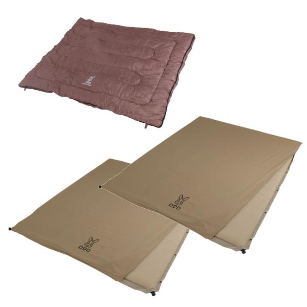 アウトドアマット DOD わがやのシュラフ 4人家族用寝袋 5度〜-5度+ソトネノサソイ L×2 L...