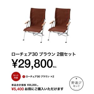 2026野遊びセット ローチェア30ブラウン2個セット FK-415（ブラウン）の商品画像