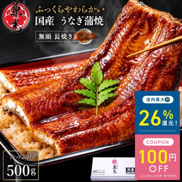 うなぎの兼光 うなぎ 特大 国産 蒲焼き 500g 2-3尾 タレ 山椒付 鰻 土用丑の日 真空パッ...