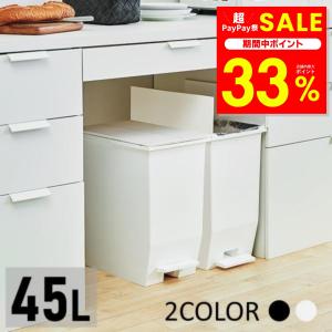 ゴミ箱 おしゃれ 分別 45リットル スリム ごみ箱 ダストボックス 蓋付きゴミ箱 キッチン ごみ 45L SOLOW ペダルオープンツイン 袋が見えない 大容量 爆買