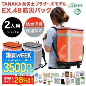非常用持ち出しリュック シルバー2個 メテックス EX48CXWM2P/G 防災バッグTANAKA プレミアム Mサイズ2人用