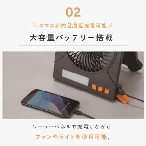 充電式 ソーラーパワフルファン アウトドア キ...の詳細画像5