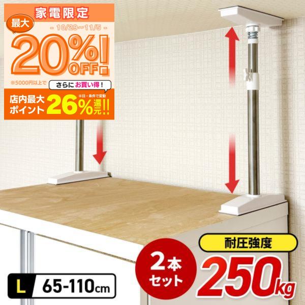 突っ張り棒 2本組 Lサイズ ステンレス 家具転倒防止 耐震棒 伸縮棒 伸縮可能 防災 耐震 地震 ...