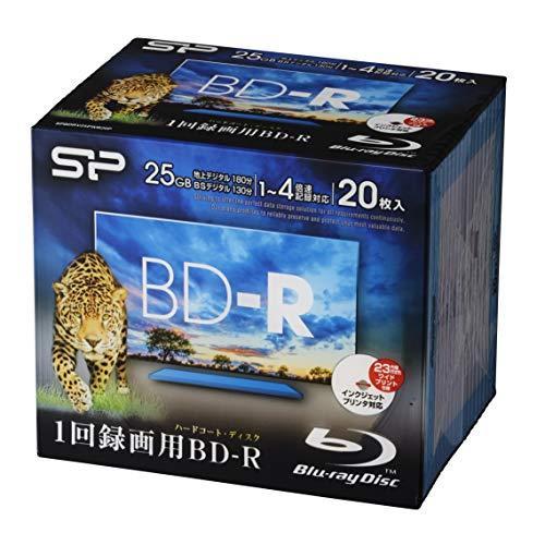 シリコンパワー 1回録画用 ブルーレイディスク BD-R 25GB 1-4倍速 印刷対応ホワイトディ...
