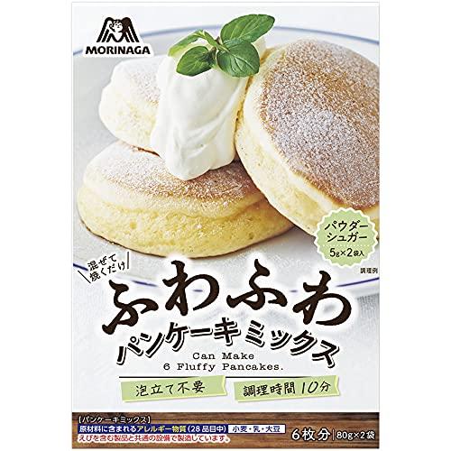 森永 ふわふわパンケーキミックス 170ｇ(ミックス個粉80g×2袋+パウダーシュガー5g×2袋)×...