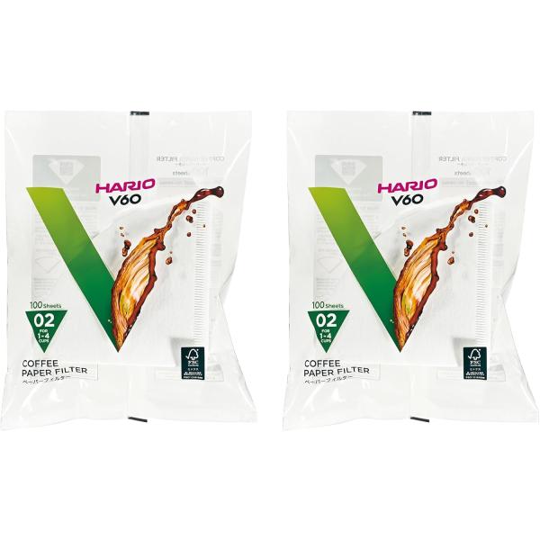 HARIO(ハリオ) V60ペーパーフィルター02 W ホワイト 1-4杯用 日本製 VCF-02-...