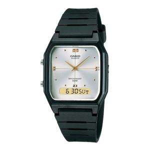 腕時計 CASIO カシオ メンズ レディース アナデジ ブラック シルバー チープカシオ AW48HE-7AV