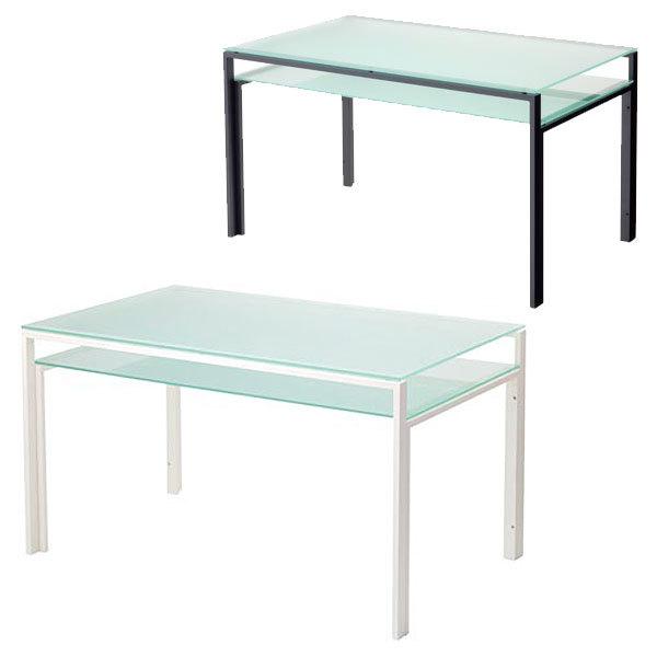 ダイニングテーブル ガラス製 DT-ダイニングテーブル　W1300タイプ(天板フロスト・棚板フロスト...