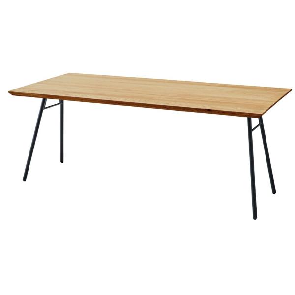 ダイニングテーブル オーク 天然木 無垢材 180×80cm スチール脚Ａタイプ 長方形 ４〜６人用...