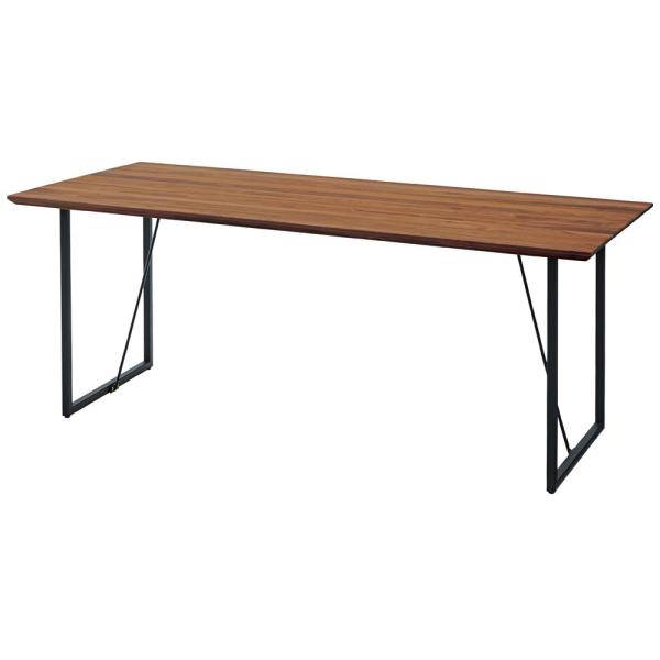 ダイニングテーブル ウォールナット 天然木 無垢材 180×80cm スチール脚Ｂタイプ 長方形 ４...