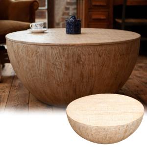 リビングテーブル ローテーブル 丸型 ダルトン ラウンド コーヒー テーブル Ｌサイズ φ122.5cm パイン 古材 無垢｜atease