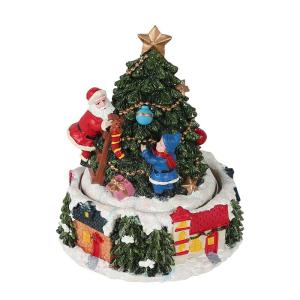 クリスマス オルゴール ダルトン リボルビング クリスマスツリー ミュージック ボックス XR22-0437｜atease