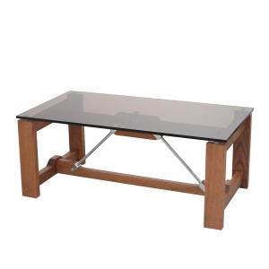センターテーブル リビングテーブル ガラステーブル ダルトン "WRIGHT" コーヒー テーブル 100×52cm アンバー 木製 北欧 モダン｜atease