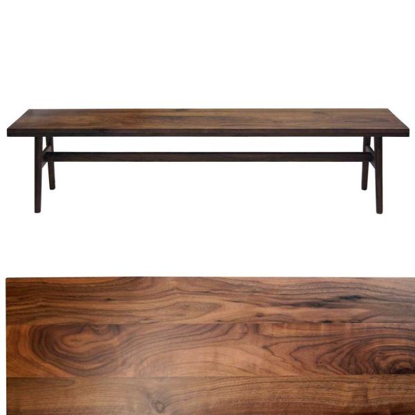 ベンチ ダイニングベンチ 180cm 天然木 ウォールナット無垢材 ストレートタイプ Nordic ...