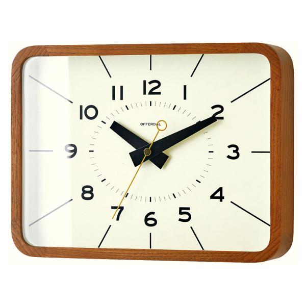 壁掛け時計 ウォールクロック Holger 四角形 木製 北欧 シンプル レトロ モダン ナチュラル...