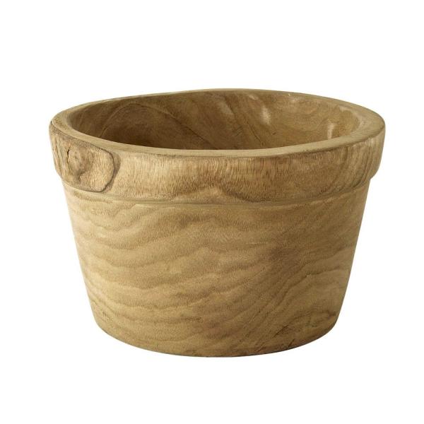 鉢 カバー プランター フラワーポット 小物入れ 木製 カービングウッド ポット ワイド