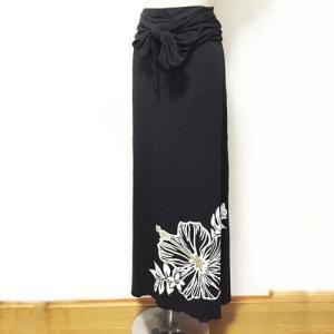 ベアトップサッシュドレス ハイビスカス ブラッ...の詳細画像1