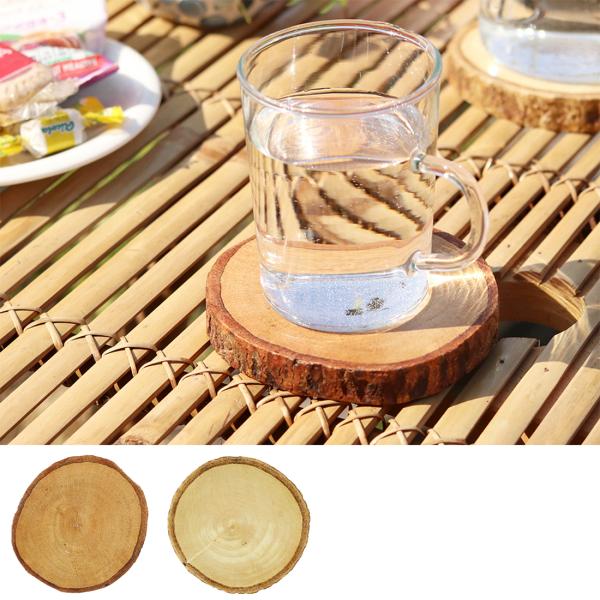 コースター マンゴー ウッド 皮付 同色2個組 〈 ブラウン ナチュラル 〉エスニック テイスト ア...