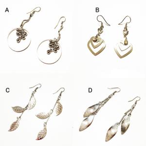 フック ピアス シルバー 〈 サークル ハート リーフ 〉送料無料 エスニック ビーズ ライン スト...