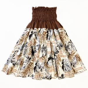 パウスカート ウエスト無地 67cm 72cm 77cm タパ柄 モンステラ ブラック＆ブラウン＆ベ...