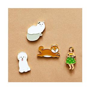 ピン バッジ ビションフリーゼ キャット 柴犬 フラ ガール ピンバッチ